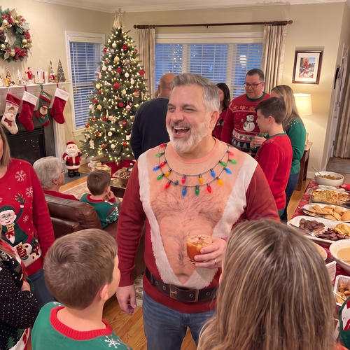 Santa Bare-Chest Sweater