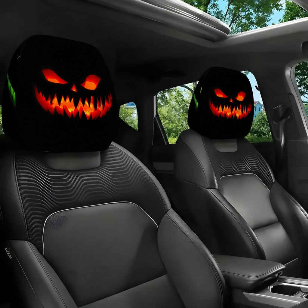 🔥Buy 1 Get 1 Free🔥 Gothic Phantom Skull Car Headrest Covers, Horror Car Accessories