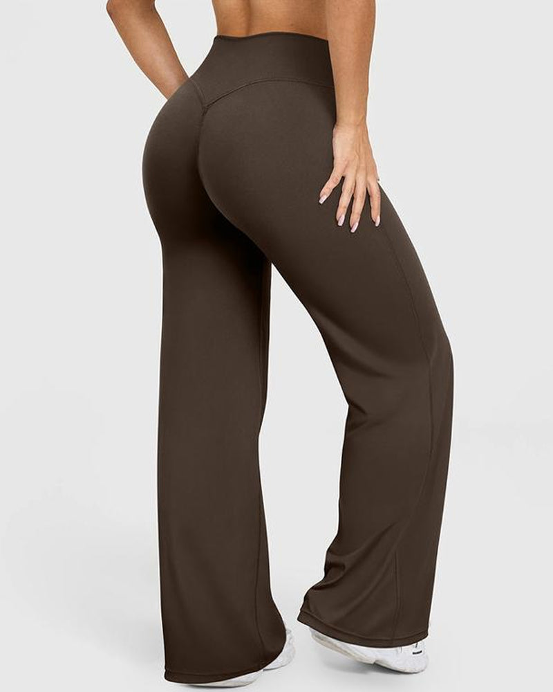 High Waist Stretch Casual Soft Straight Leg Bottoms