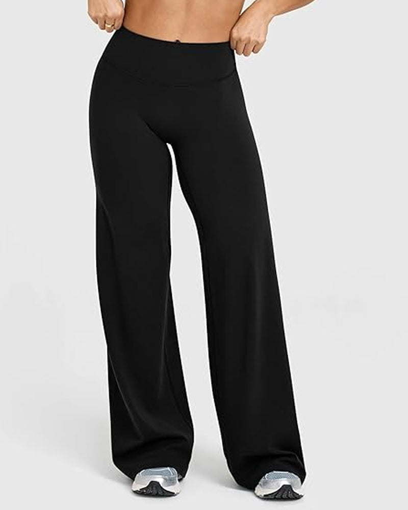 High Waist Stretch Casual Soft Straight Leg Bottoms