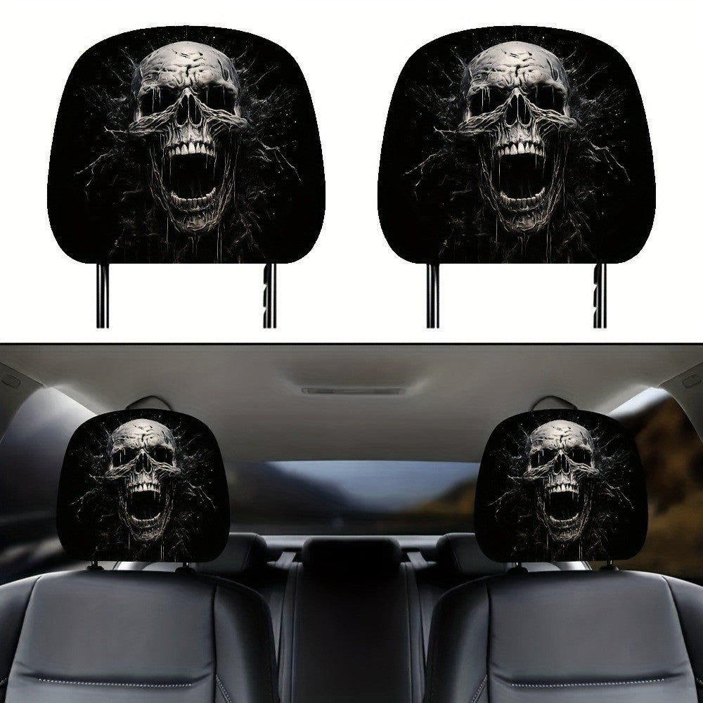 🔥Buy 1 Get 1 Free🔥 Gothic Phantom Skull Car Headrest Covers, Horror Car Accessories