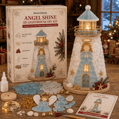 🌊 Beginner-Friendly DIY Lighted Sea Glass-Style Lighthouse Kit Collection | Complete Kit with Sea Glass-Style Pieces, LED Lights & Step-by-Step Guide Included 💕