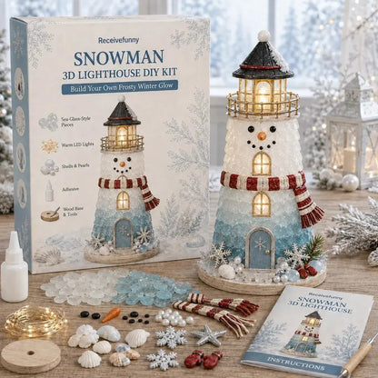 🌊 Beginner-Friendly DIY Lighted Sea Glass-Style Lighthouse Kit Collection | Complete Kit with Sea Glass-Style Pieces, LED Lights & Step-by-Step Guide Included 💕