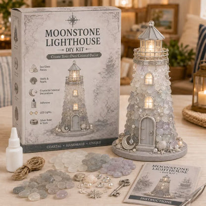 🌊 Beginner-Friendly DIY Lighted Sea Glass-Style Lighthouse Kit Collection | Complete Kit with Sea Glass-Style Pieces, LED Lights & Step-by-Step Guide Included 💕