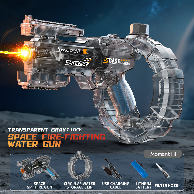 🚀Energy Ring Space Water 💦 Gun Children's Water Gun Large Capacity Fully Automatic Electric Toy🎮-XXS