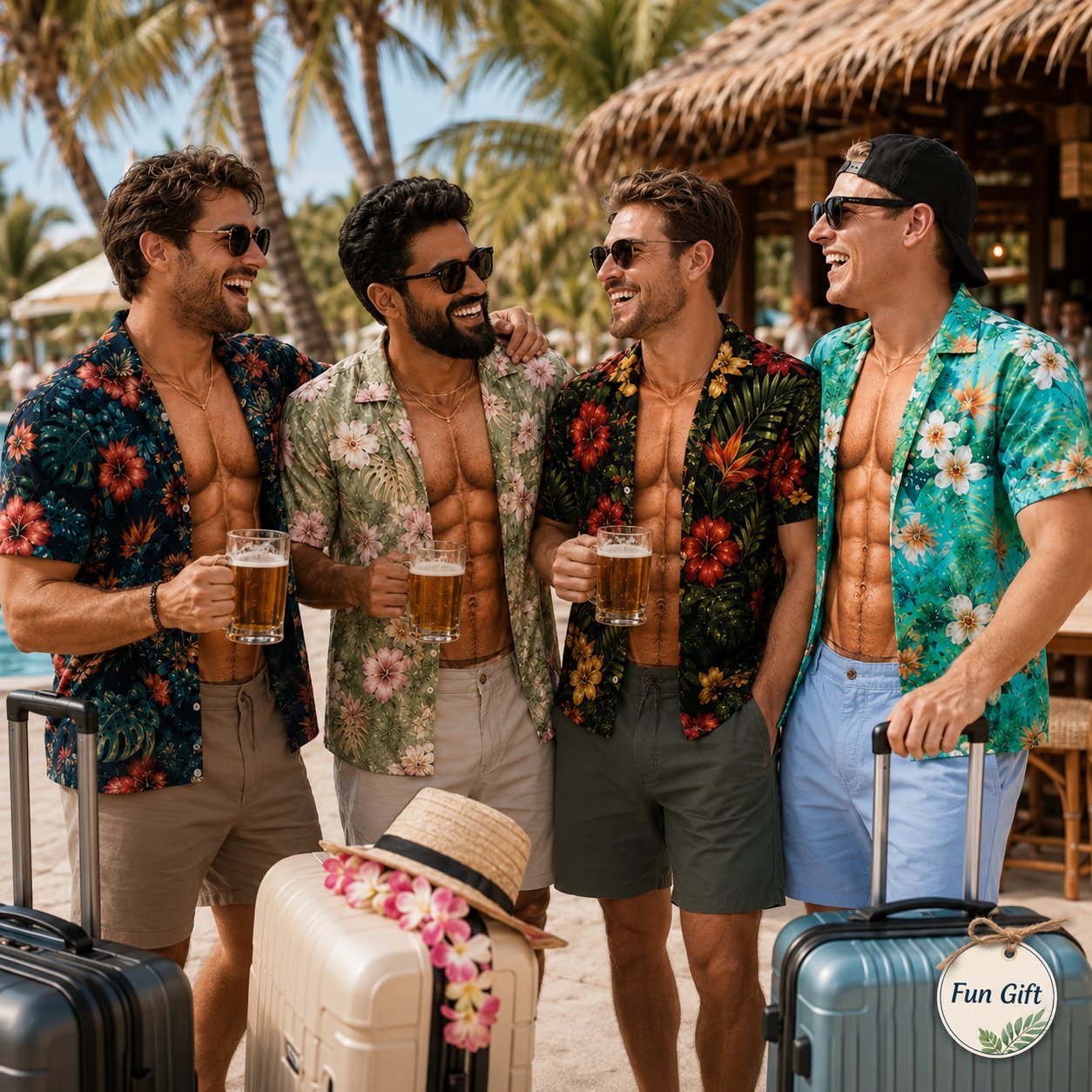 🌴3D Fake Open Hawaiian Shirt Muscle Illusion T-Shirt