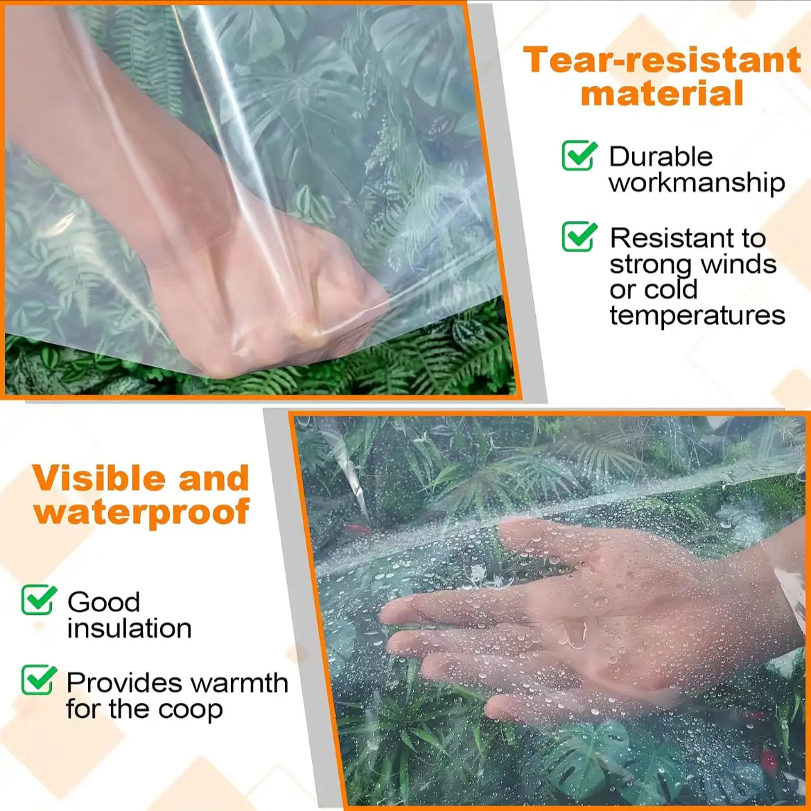 🌧️ RainShield Pro Transparent Waterproof Tarp – Heavy-Duty Outdoor Cover with Secure Grommets