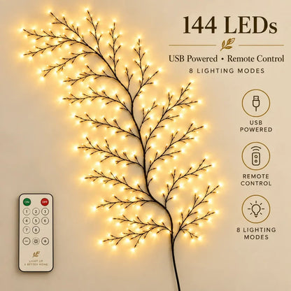 🔥Flexible LED Branch Lights | Remote-Controlled Holiday Wall Decor