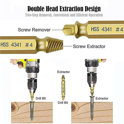 🔥Grab It Before It's Gone! 🔩 Stripped Screw Extractor Kit – 6-Piece Set, Easy-Out Bolt & Damaged Screw Remover