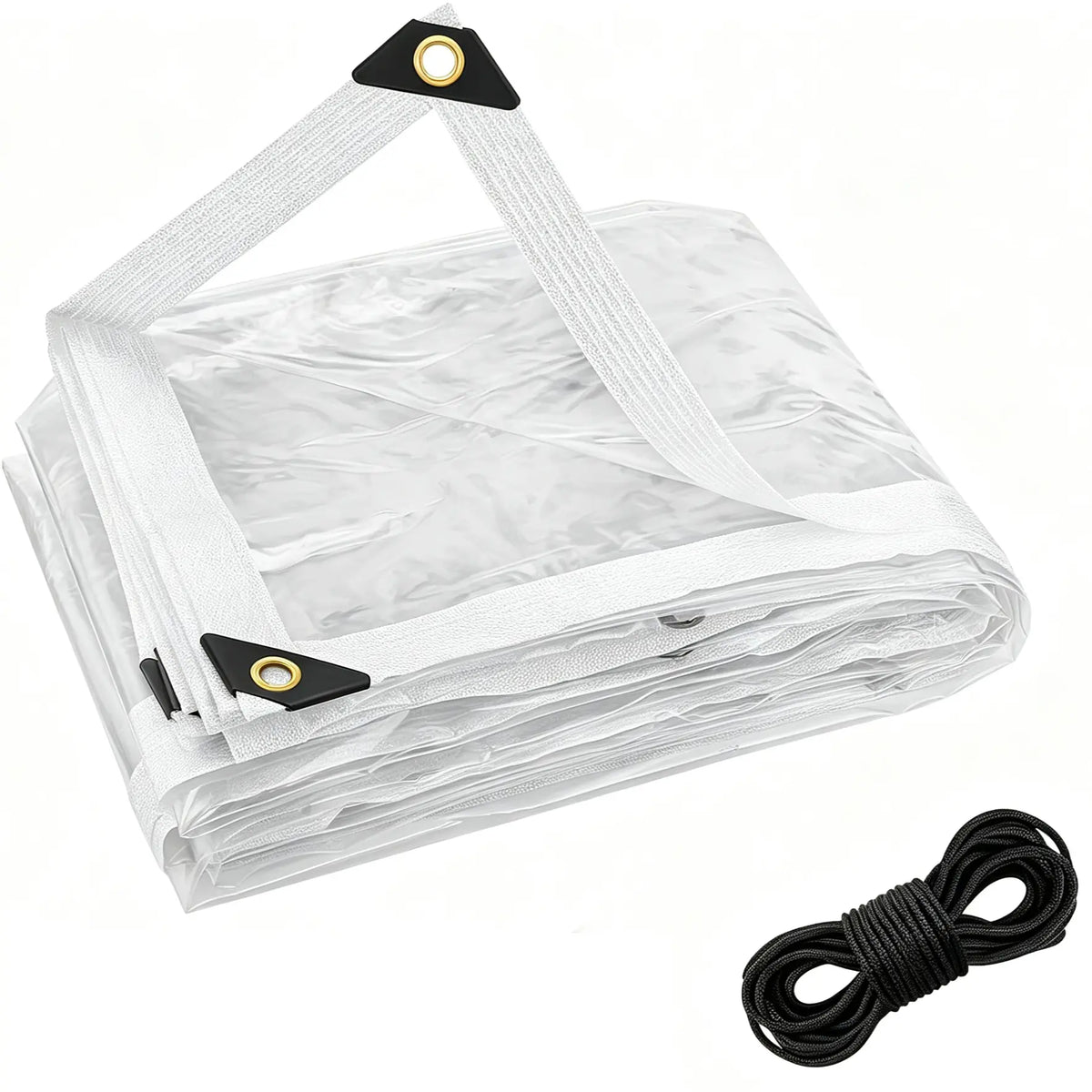 🌧️ RainShield Pro Transparent Waterproof Tarp – Heavy-Duty Outdoor Cover with Secure Grommets