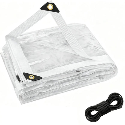 🌧️ RainShield Pro Transparent Waterproof Tarp – Heavy-Duty Outdoor Cover with Secure Grommets