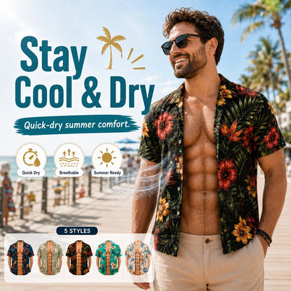 🌴3D Fake Open Hawaiian Shirt Muscle Illusion T-Shirt