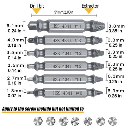 🔥Grab It Before It's Gone! 🔩 Stripped Screw Extractor Kit – 6-Piece Set, Easy-Out Bolt & Damaged Screw Remover