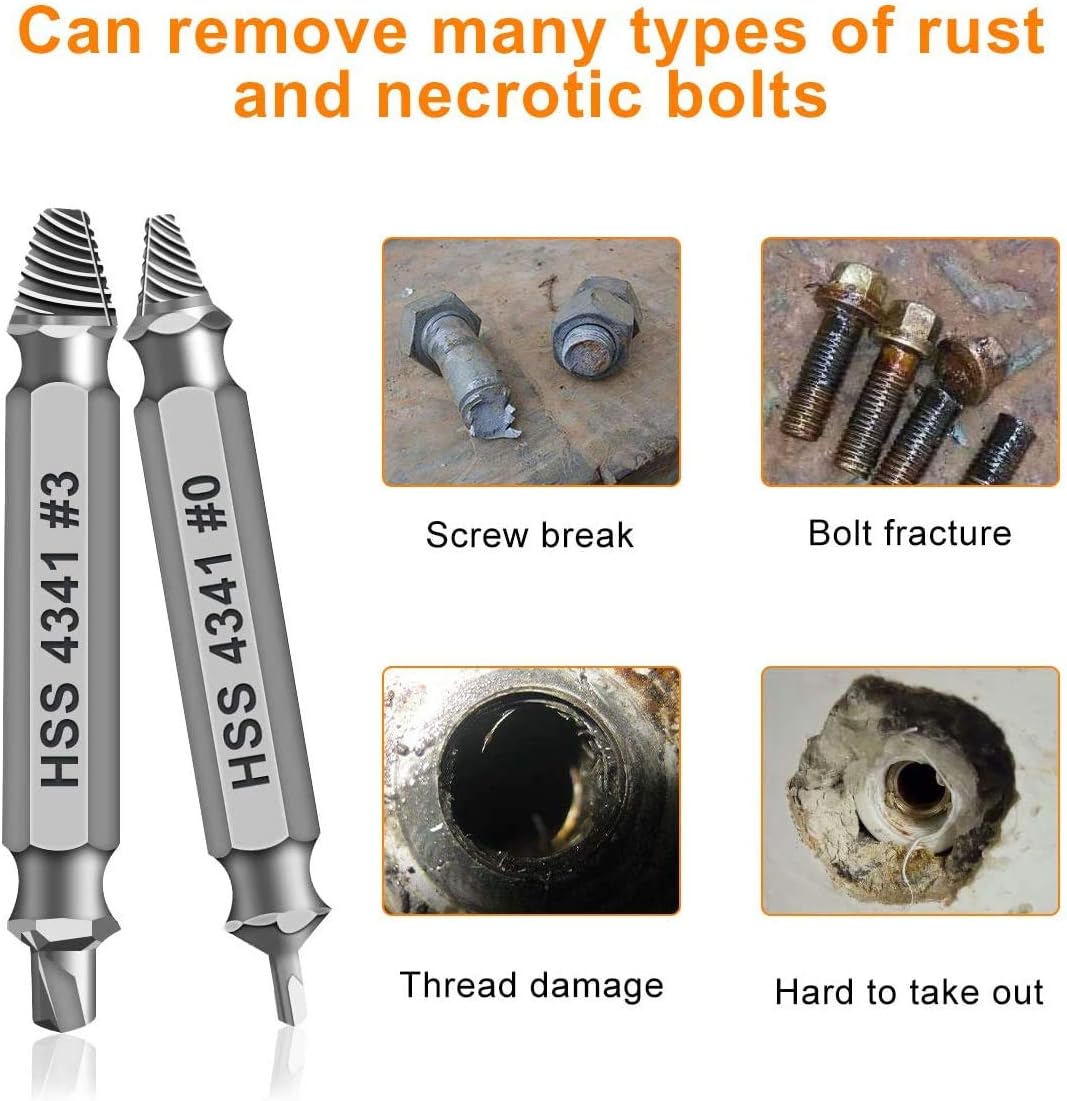 🔥Grab It Before It's Gone! 🔩 Stripped Screw Extractor Kit – 6-Piece Set, Easy-Out Bolt & Damaged Screw Remover