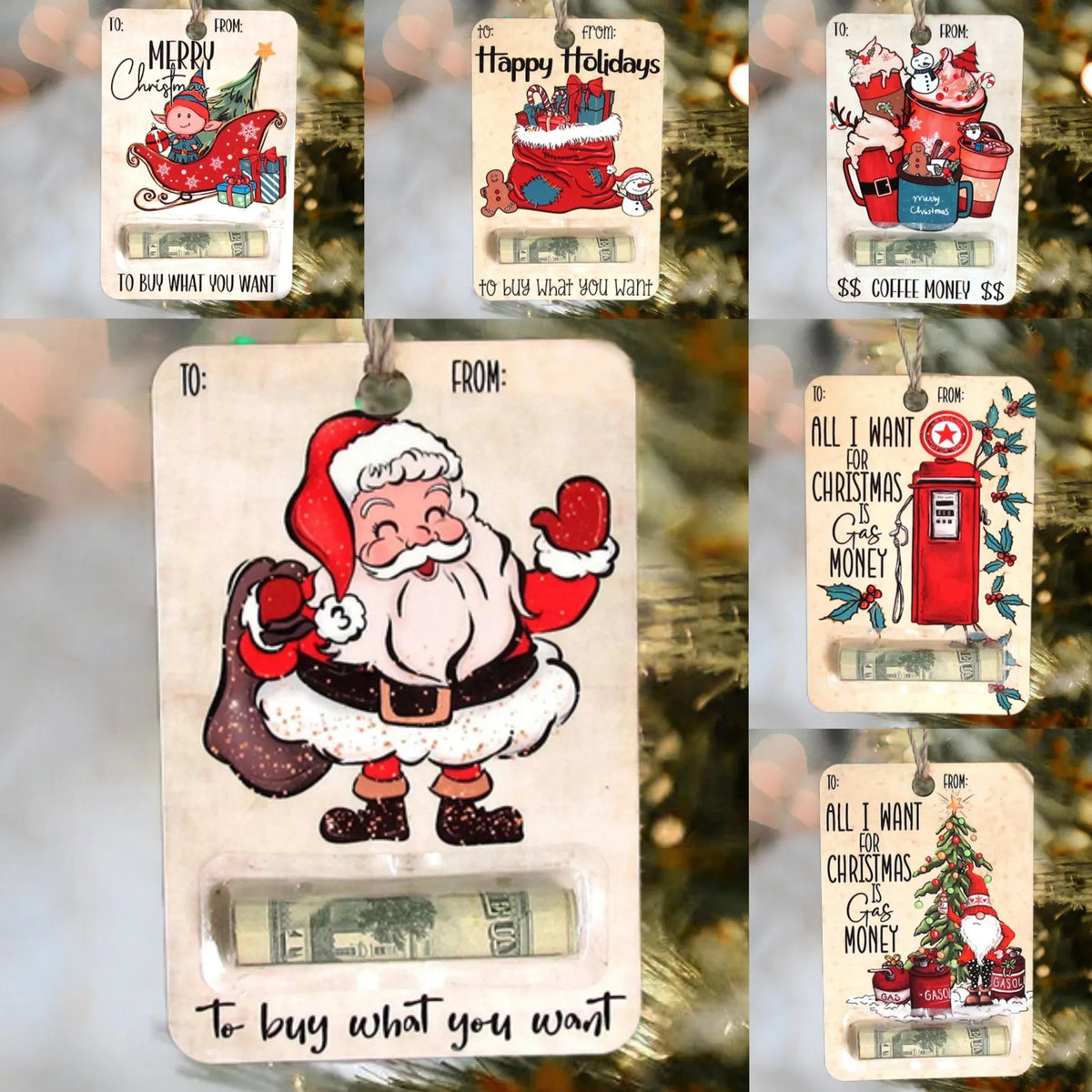 🎅💸 Handcrafted Wooden Money Holders Gift