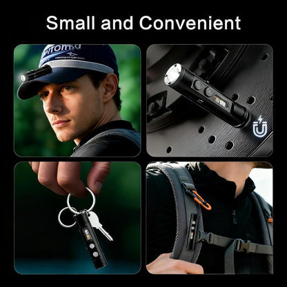 🔦Pocket Rechargeable EDC Flashlight: 500-lumen mini keychain flashlight