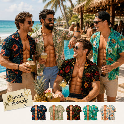 🌴3D Fake Open Hawaiian Shirt Muscle Illusion T-Shirt