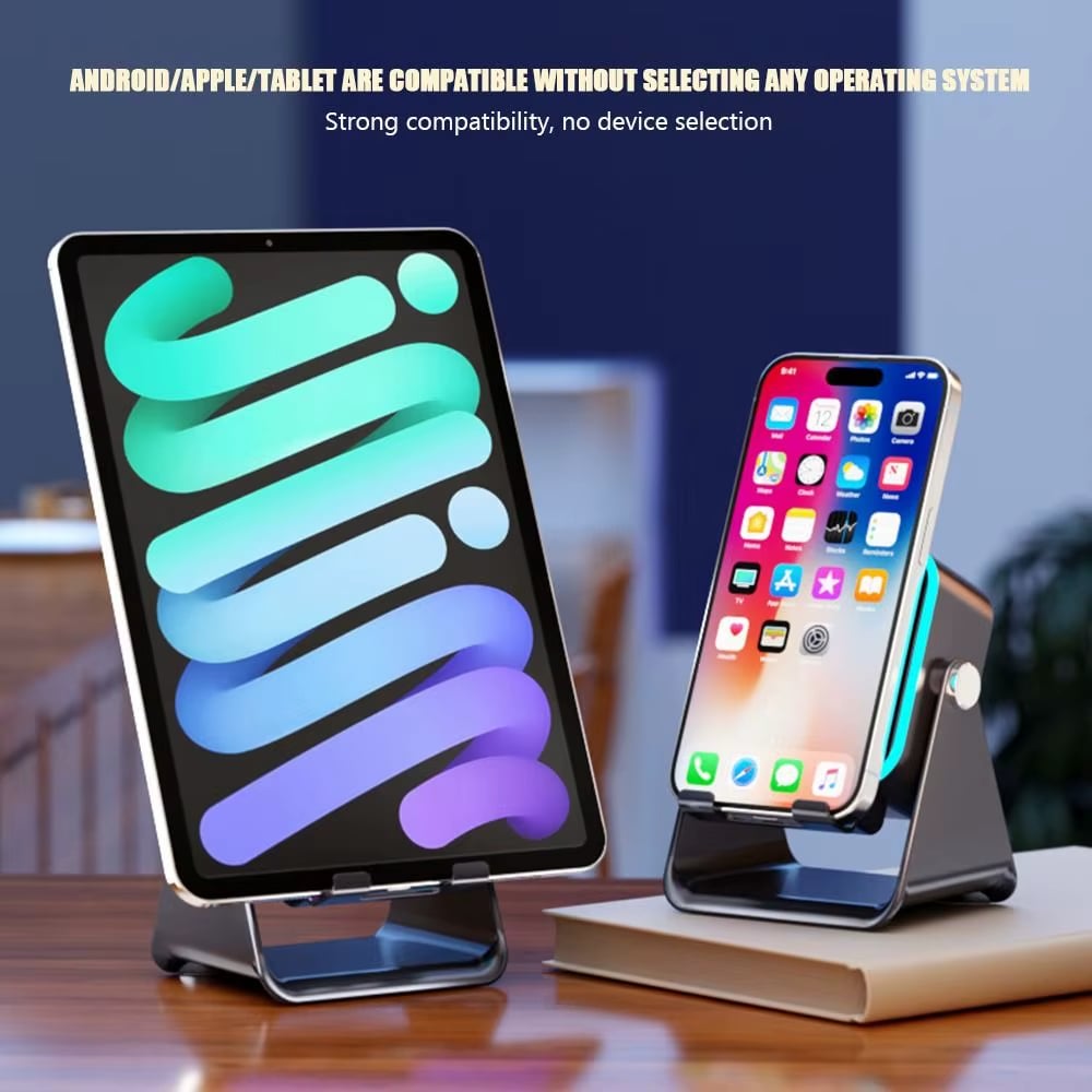 Wireless Induction Speaker 5-in-1 Bluetooth Speaker with Phone Stand,Stereo Sound
