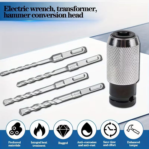 🔥Rotary Hammer Adapter with Impact Drill Bits Set