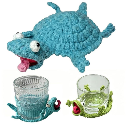 Whimsical 3D Crochet Lizard Coaster