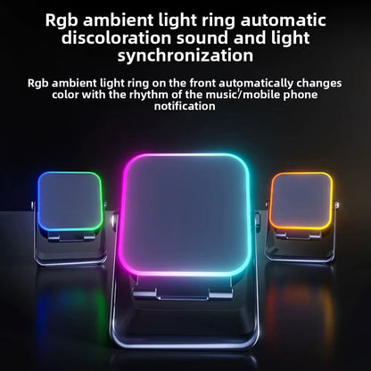 Wireless Induction Speaker 5-in-1 Bluetooth Speaker with Phone Stand,Stereo Sound