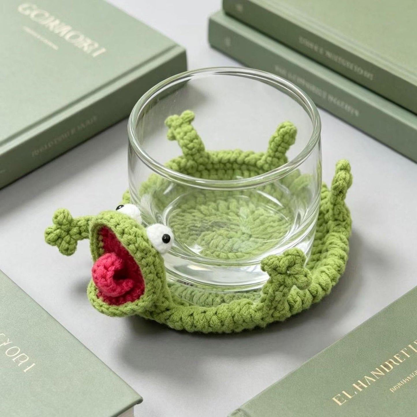 Whimsical 3D Crochet Lizard Coaster