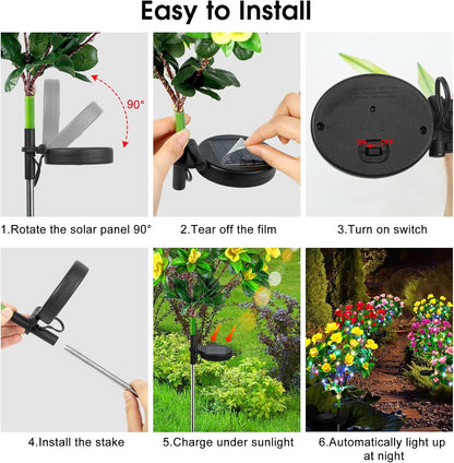 🌸✨ EverGlow Memorial Garden Bloom Lights – Featuring Ultra-Realistic Artificial Petals, Solar-Powered & Weatherproof🏡🌪️