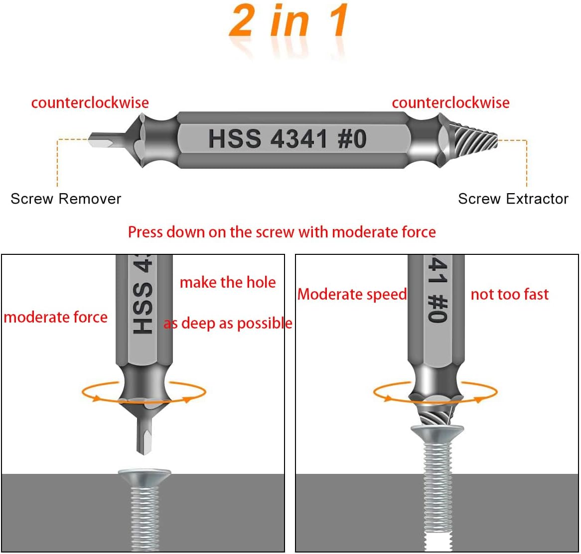 🔥Grab It Before It's Gone! 🔩 Stripped Screw Extractor Kit – 6-Piece Set, Easy-Out Bolt & Damaged Screw Remover