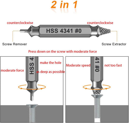🔥Grab It Before It's Gone! 🔩 Stripped Screw Extractor Kit – 6-Piece Set, Easy-Out Bolt & Damaged Screw Remover