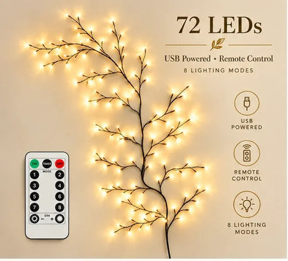 🔥Flexible LED Branch Lights | Remote-Controlled Holiday Wall Decor