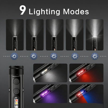 🔦Pocket Rechargeable EDC Flashlight: 500-lumen mini keychain flashlight