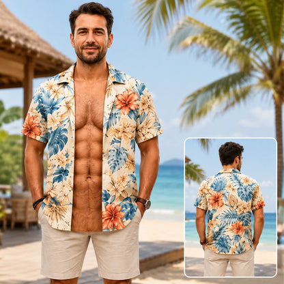 🌴3D Fake Open Hawaiian Shirt Muscle Illusion T-Shirt