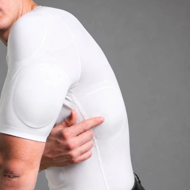Men Padded Muscle Shaper Compression Undershirt