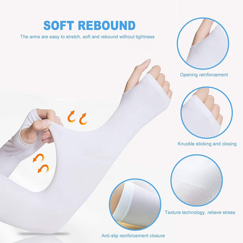 Bamboo Cooling Arm Sleeves – UPF 50+ UV Protection, Thumb Hole, Unisex