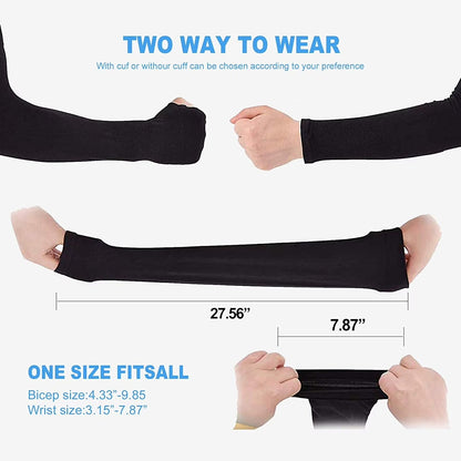 Bamboo Cooling Arm Sleeves – UPF 50+ UV Protection, Thumb Hole, Unisex