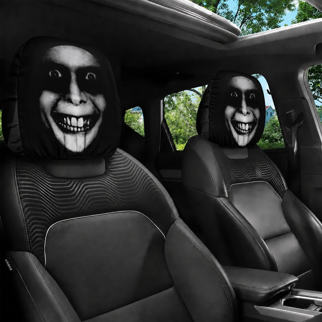 🔥Buy 1 Get 1 Free🔥 Gothic Phantom Skull Car Headrest Covers, Horror Car Accessories