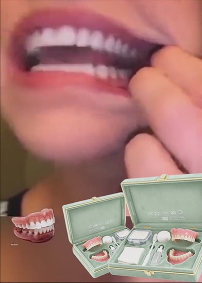 🔥50% OFF Premium Cosmetic Teeth Veneer Kit, Natural Shade Comfort Dentures for Senior & Daily Smile Restoration