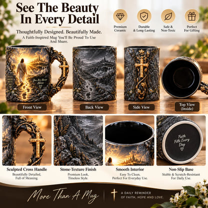 🔥Last Day 49% OFF♥✝️ Jesus Walks With Me – Heat-Reveal Faith Mug | You Are Never Alone