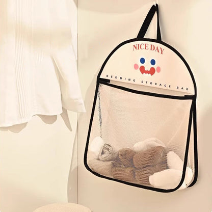 Multi-purpose storage bag with visible mesh for hanging.