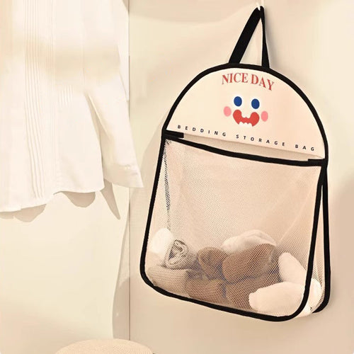 Multi-purpose storage bag with visible mesh for hanging.