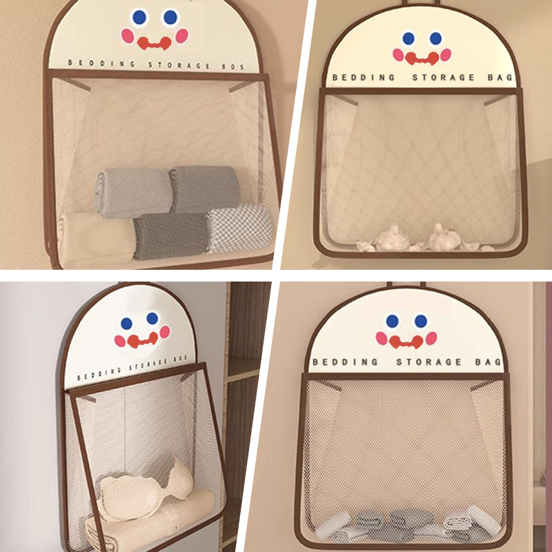 Multi-purpose storage bag with visible mesh for hanging.