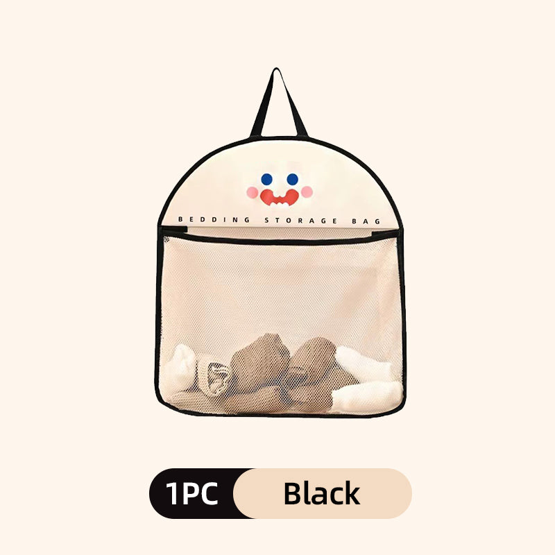 Multi-purpose storage bag with visible mesh for hanging.