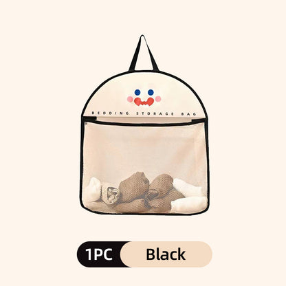 Multi-purpose storage bag with visible mesh for hanging.