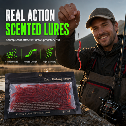 🎣50% OFF! ✨ Simulation Earthworm Soft Fishing Lures – Scented, Lifelike, Durable 🌊