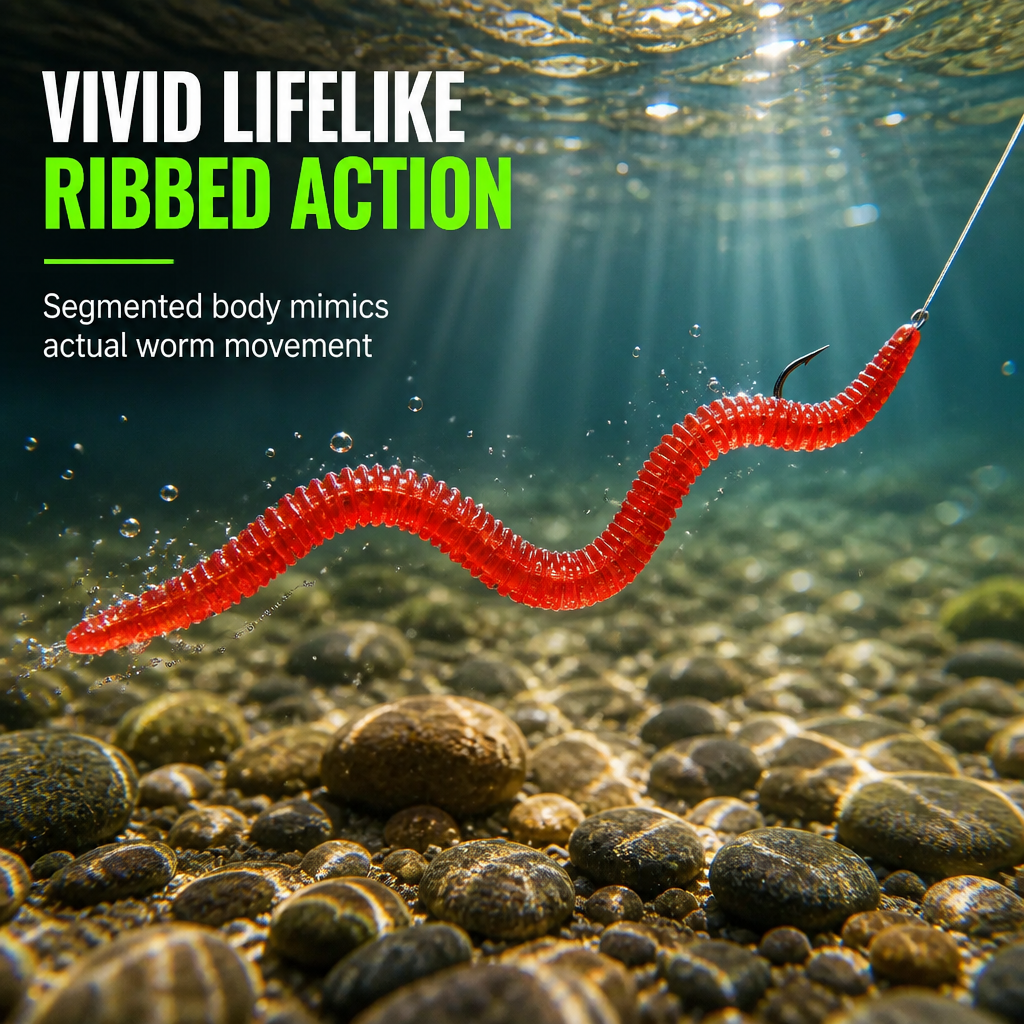 🎣50% OFF! ✨ Simulation Earthworm Soft Fishing Lures – Scented, Lifelike, Durable 🌊
