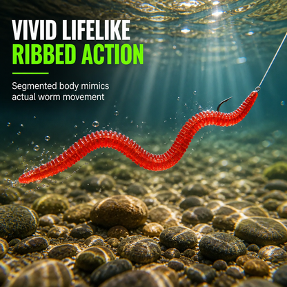 🎣50% OFF! ✨ Simulation Earthworm Soft Fishing Lures – Scented, Lifelike, Durable 🌊