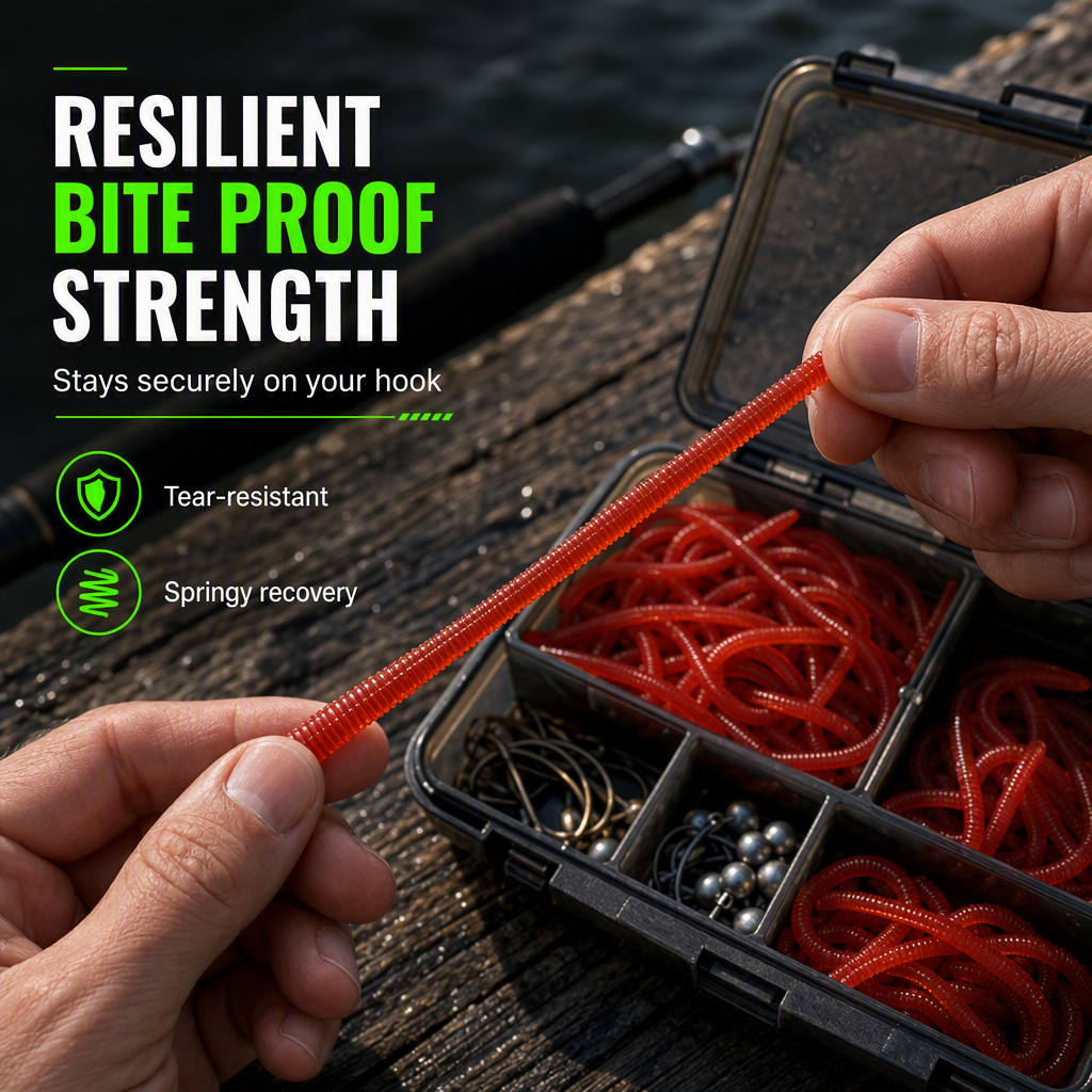🎣50% OFF! ✨ Simulation Earthworm Soft Fishing Lures – Scented, Lifelike, Durable 🌊