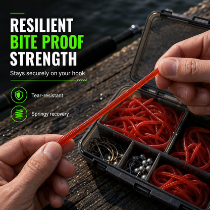 🎣50% OFF! ✨ Simulation Earthworm Soft Fishing Lures – Scented, Lifelike, Durable 🌊