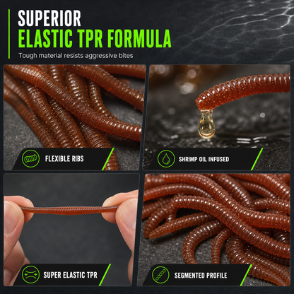 🎣50% OFF! ✨ Simulation Earthworm Soft Fishing Lures – Scented, Lifelike, Durable 🌊
