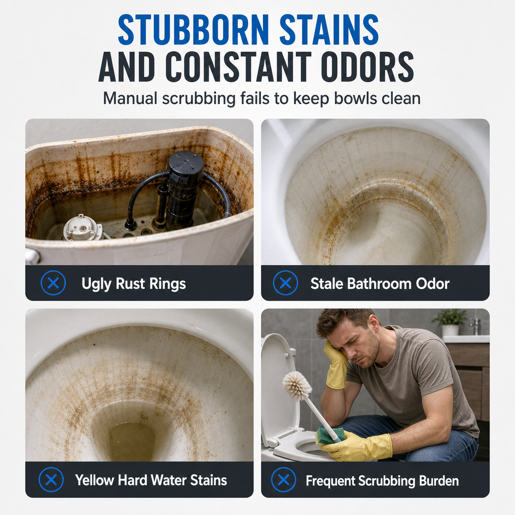 ⏳Limited Stock 50% OFF🚽20 Count Round Deodorizing Toilet Tank Tablets, Easy Drop-in Cleaning